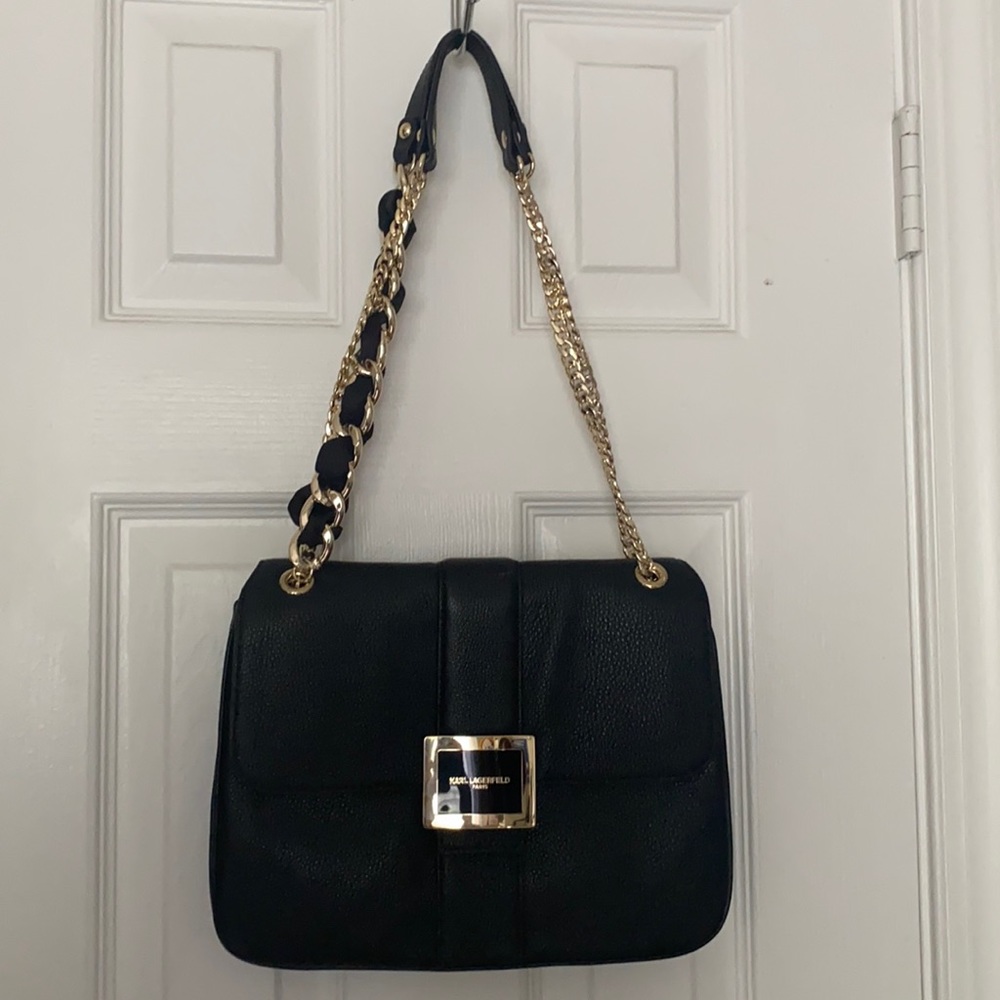 Karl Lagerfeld black leather bag